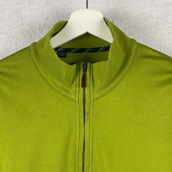 Robert Talbott Sweatshirt Adult L 1/4‎ Zip Green Pullover Pima Cotton Mens Polo - Picture 5 of 15